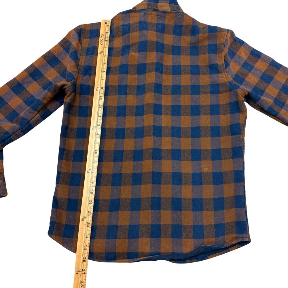 Nomad Brown Navy Buffalo Plaid Flannel Outdoorsy Lumnerjack Shirt Mens M - Picture 5 of 9